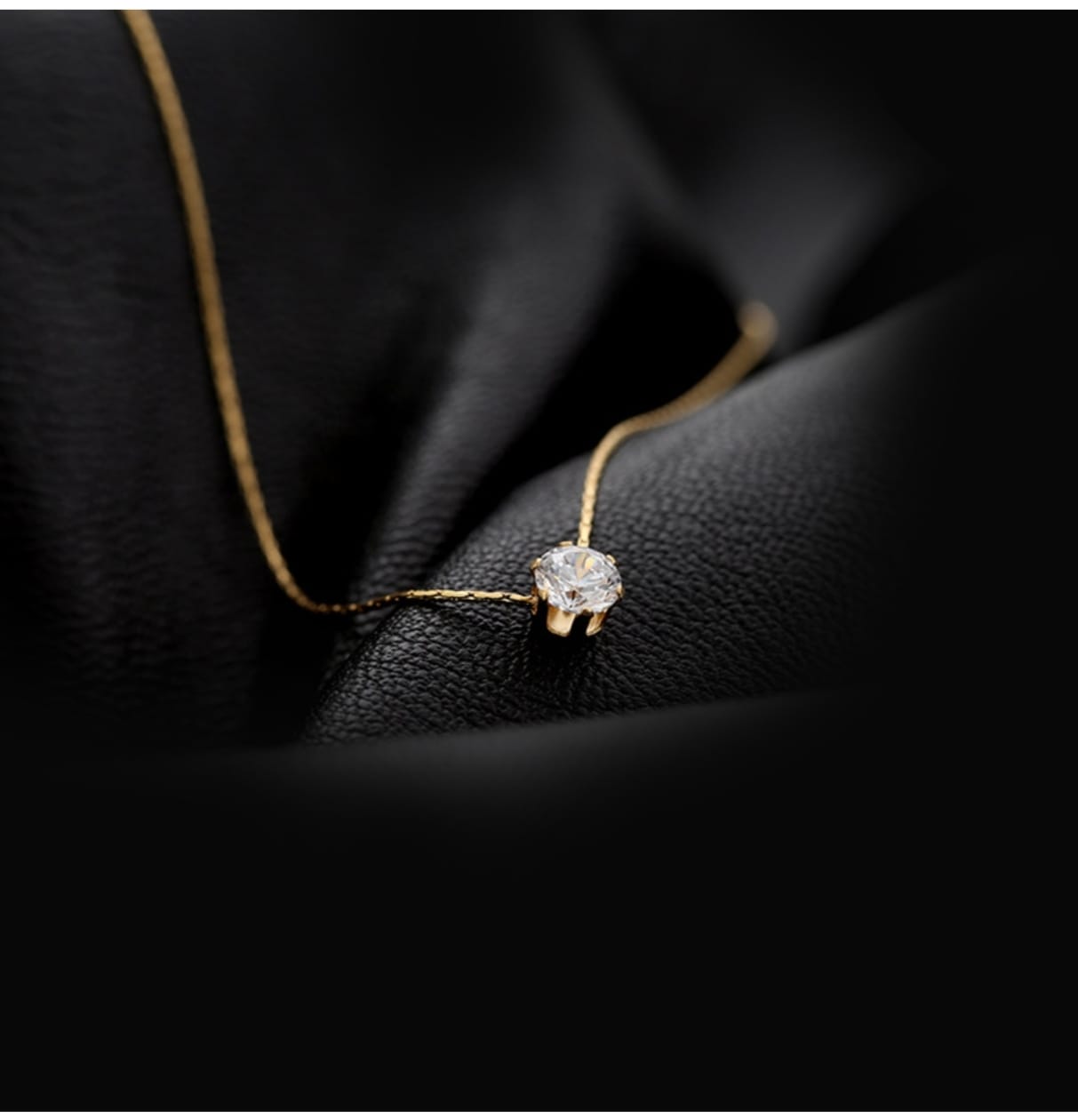Minimalist Solitaire Crystal Pendant Necklace