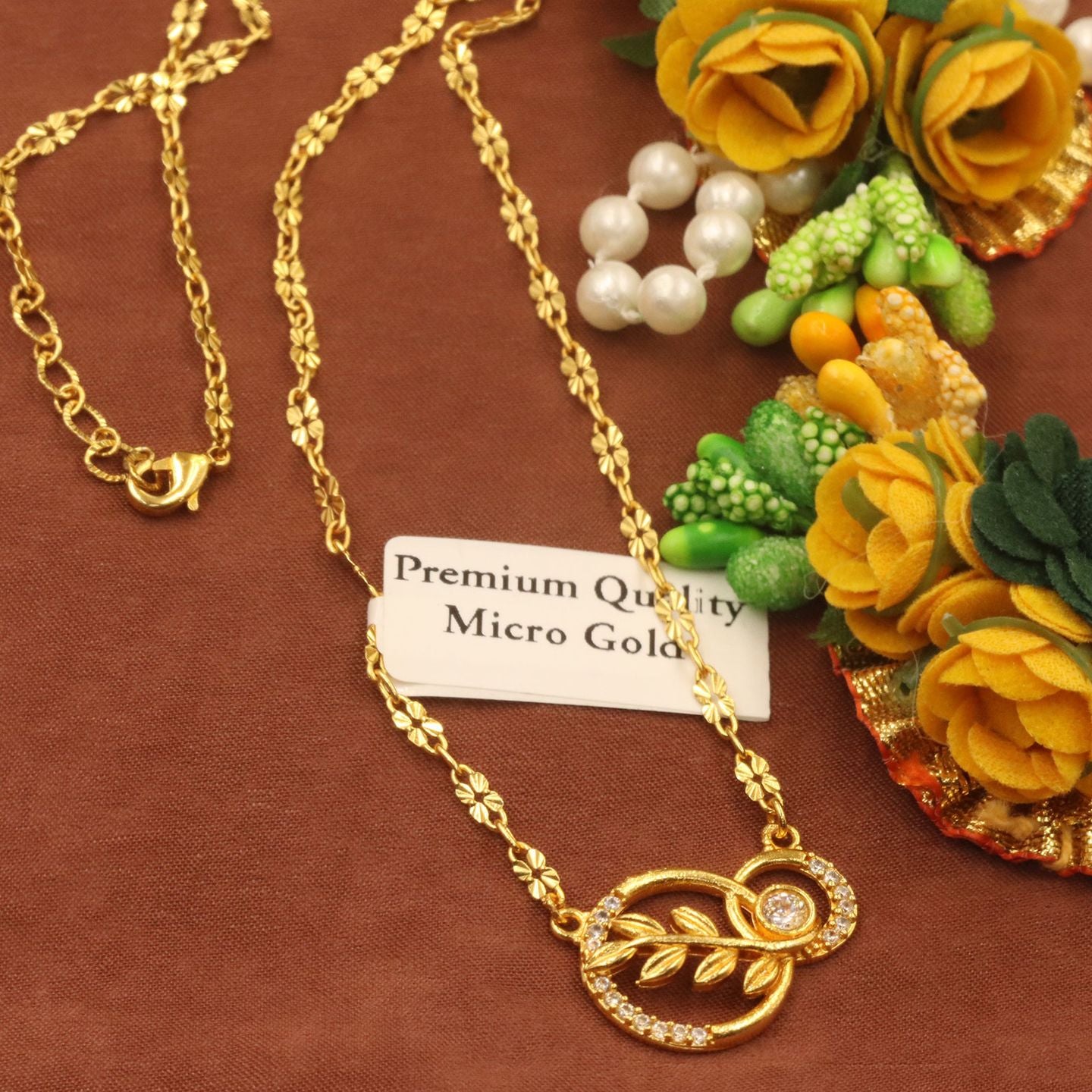 Skandhi One Gram Gold Plated Chain Pendant