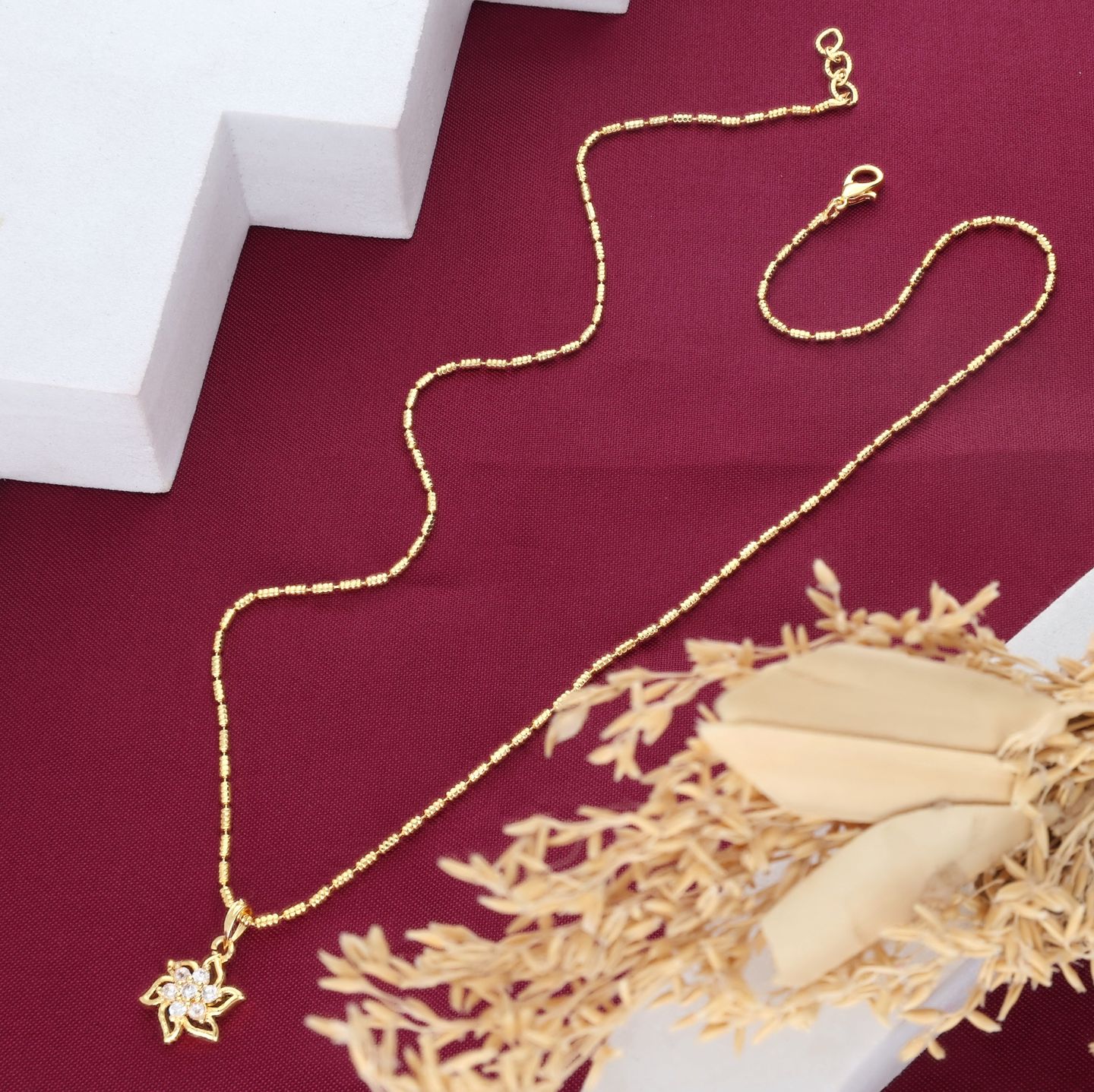Kaveri One Gram Gold Plated Chain Pendant