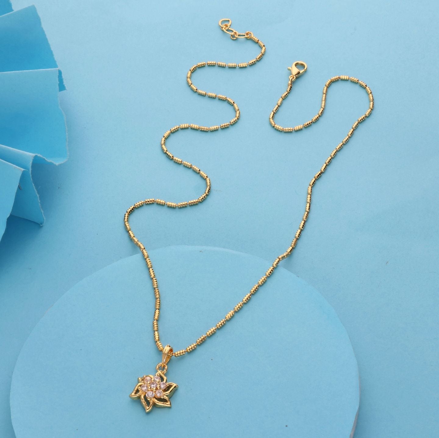 Kaveri One Gram Gold Plated Chain Pendant