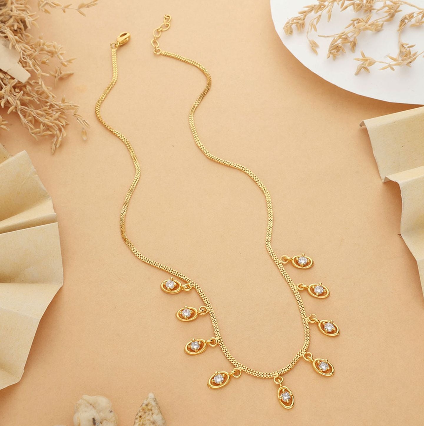 Oshira One Gram Gold Plated Chain Pendant