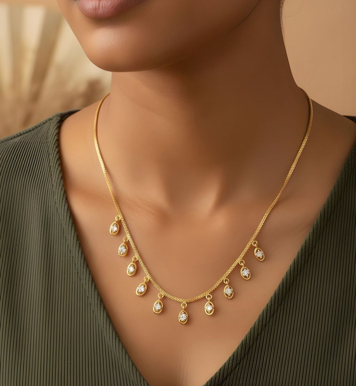 Oshira One Gram Gold Plated Chain Pendant