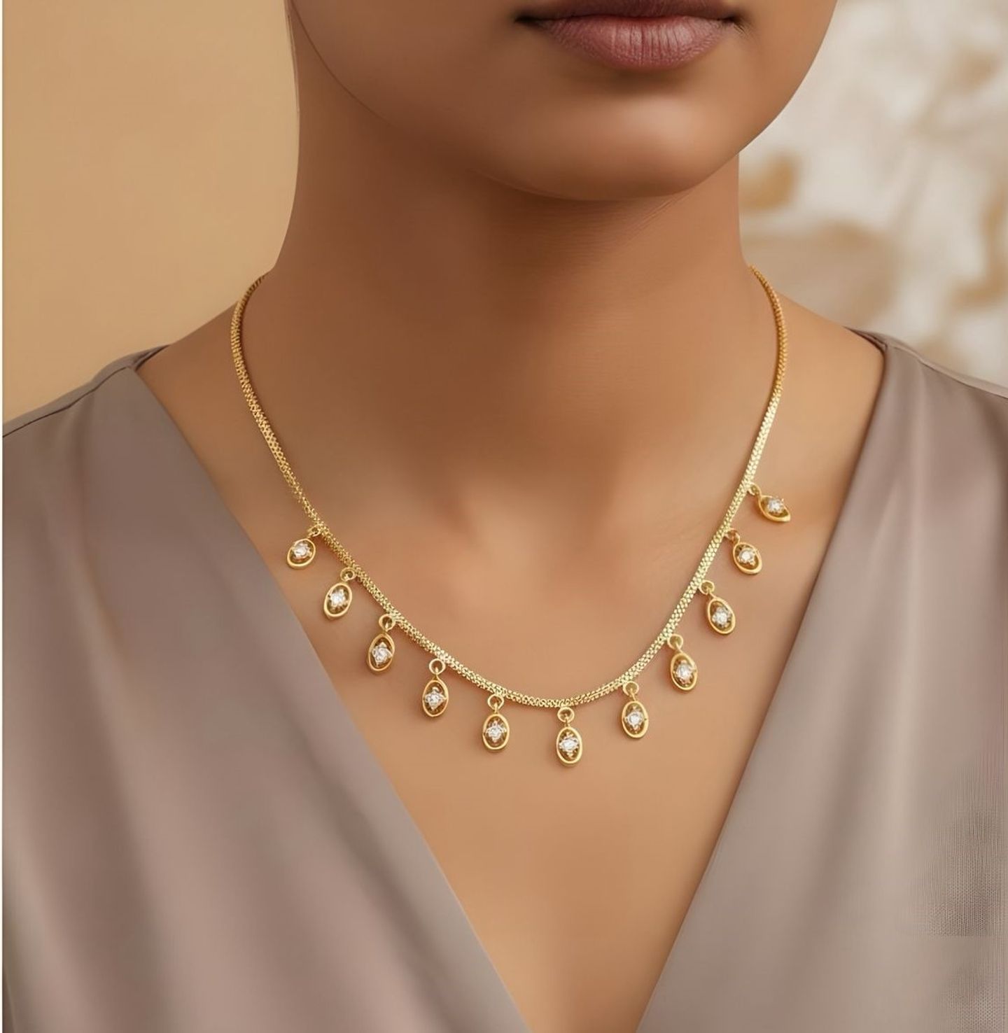 Oshira One Gram Gold Plated Chain Pendant