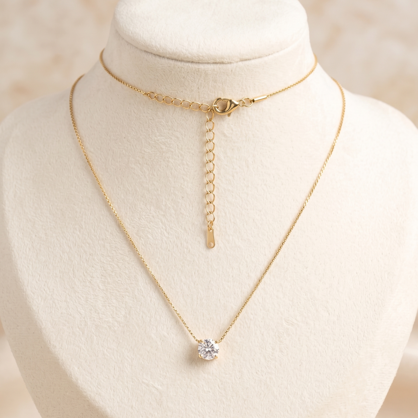 Minimalist Solitaire Crystal Pendant Necklace