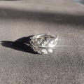 Silver Leaf Wrap Ring With Crystal