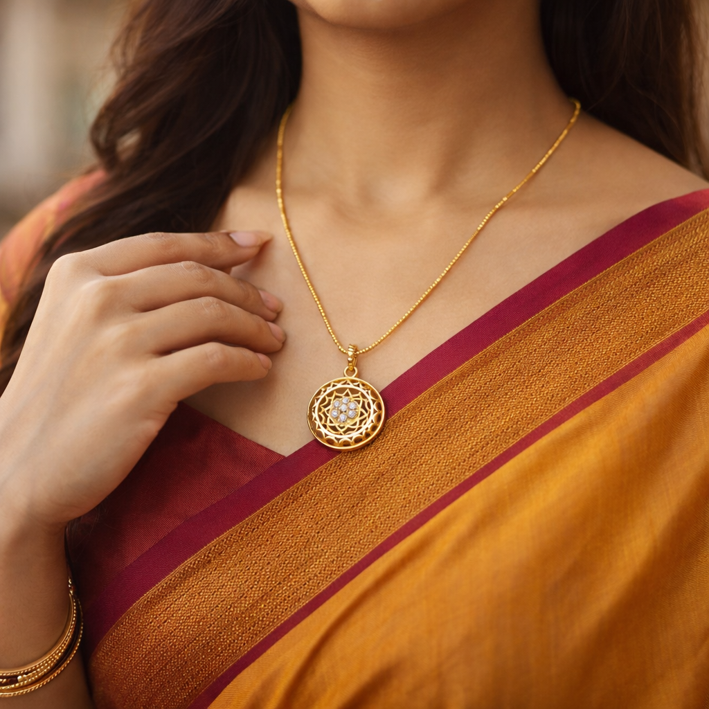 Shrivaa One Gram Gold Plated Chain Pendant