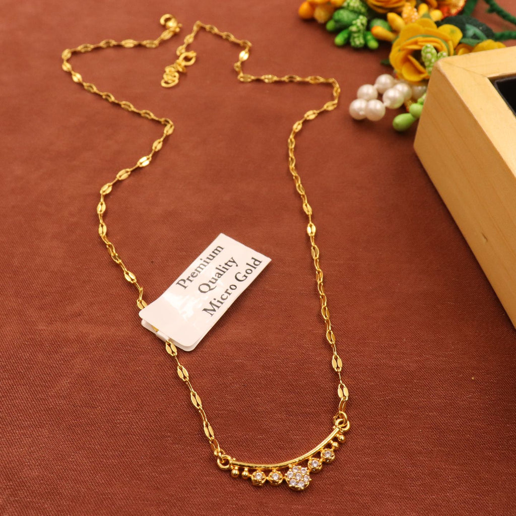 Meera One Gram Gold Plated Pendant Chain