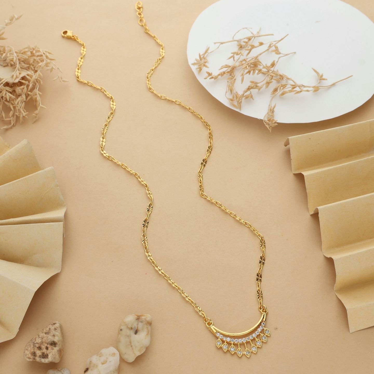 Maya One Gram Gold Plated Chain Pendant