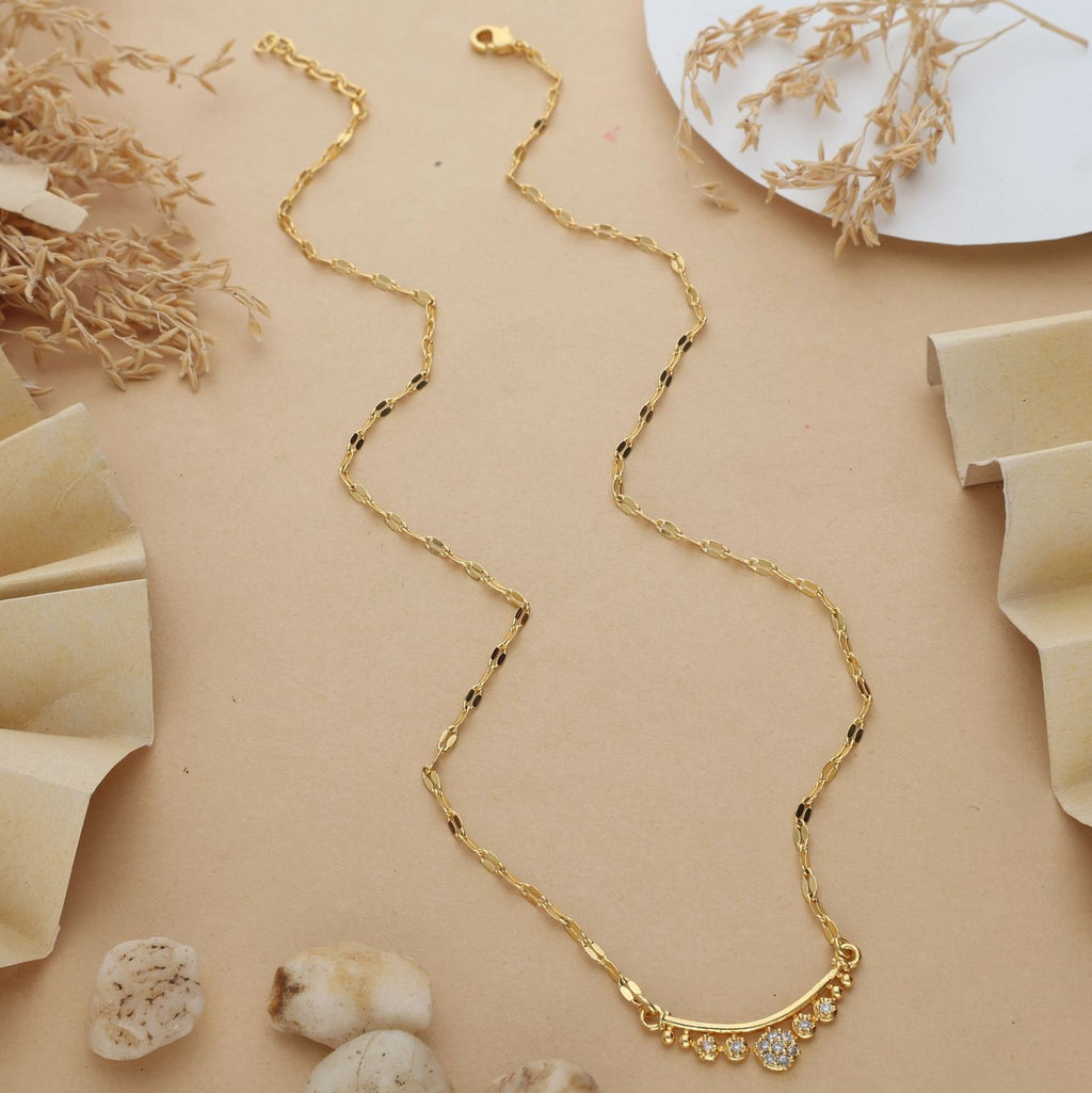 Meera One Gram Gold Plated Pendant Chain
