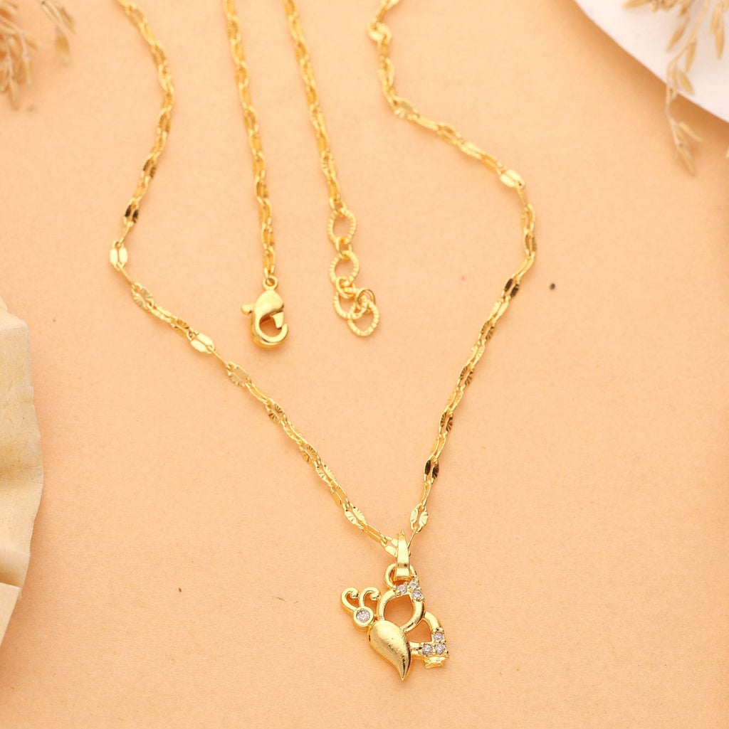 Sharvi One Gram Gold Plated Chain Pendant