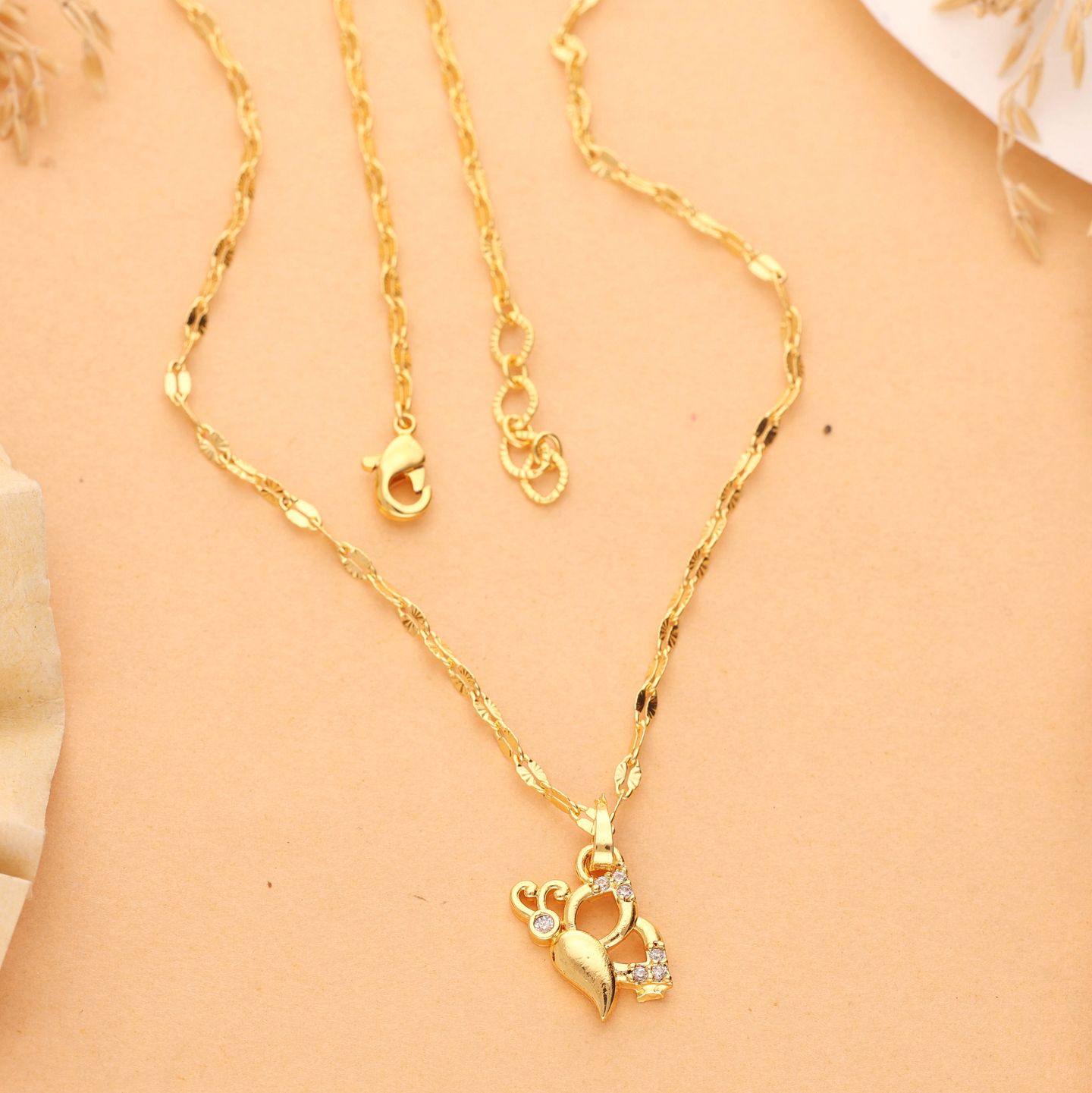 Sharvi One Gram Gold Plated Chain Pendant