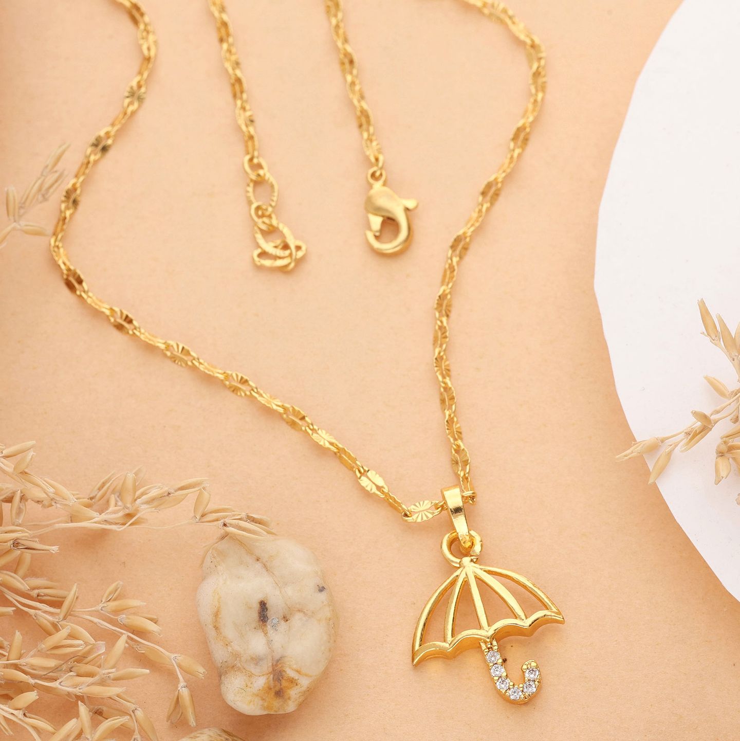 Jyotsvi One Gram Gold Plated Chain Pendant