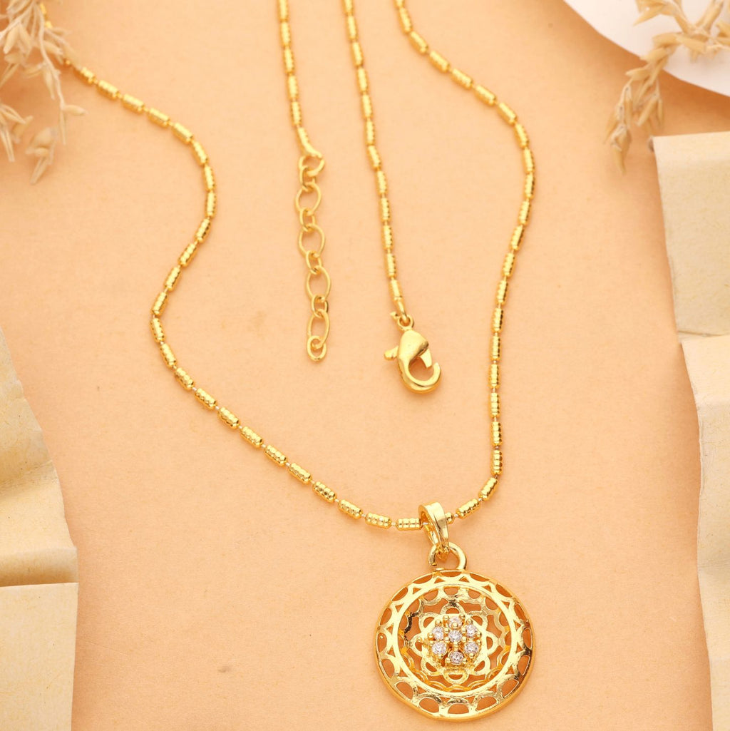 Shrivaa One Gram Gold Plated Chain Pendant