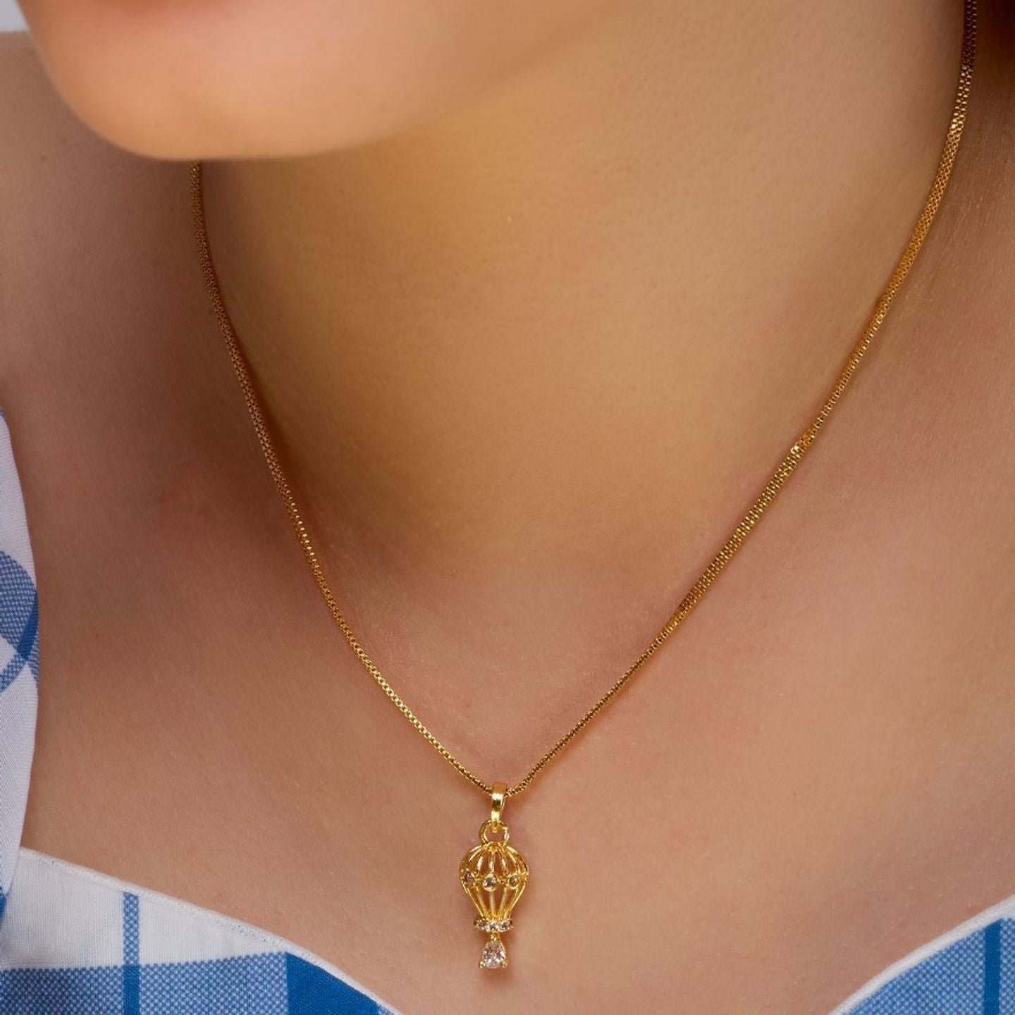 Prashree One Gram Gold Plated Chain Pendant