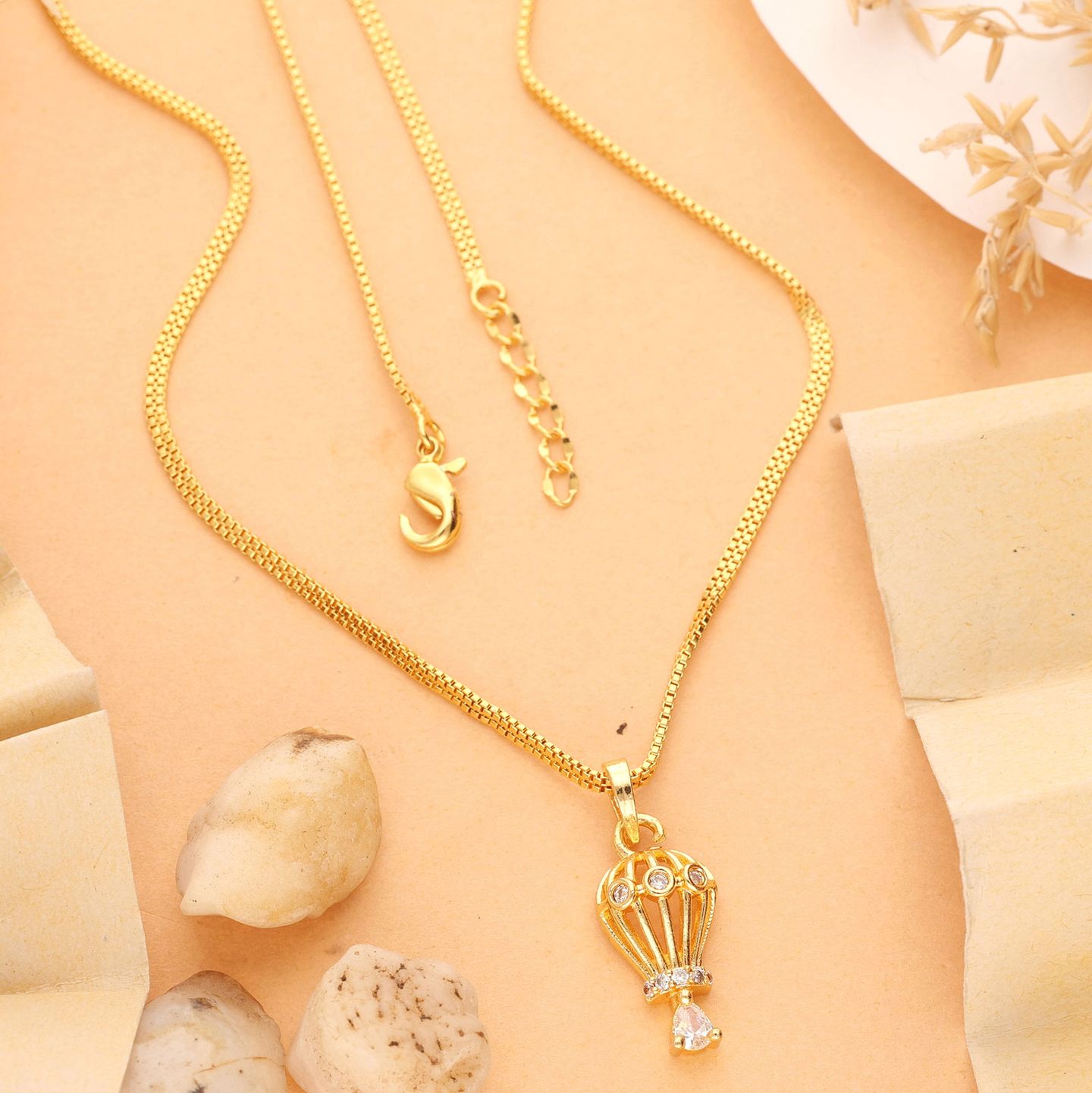 Prashree One Gram Gold Plated Chain Pendant