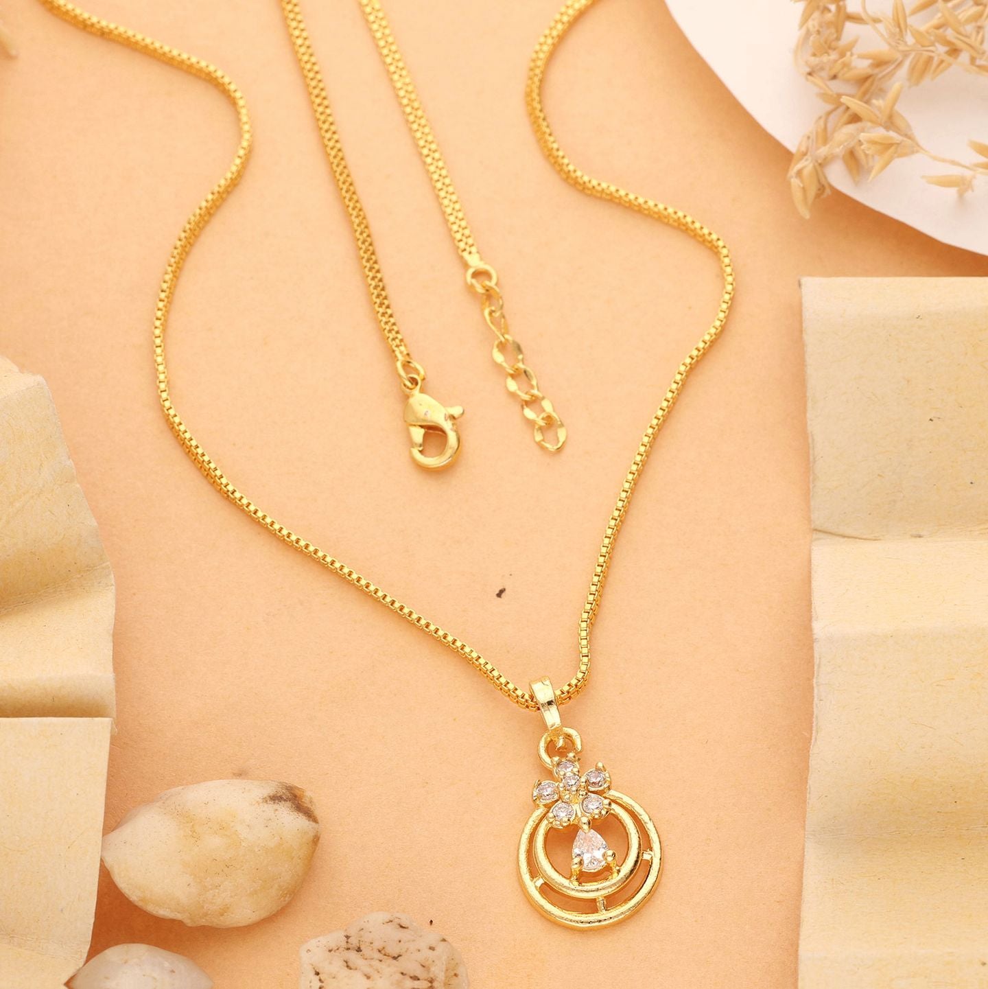Sarvee One Gram Gold Plated Chain Pendant