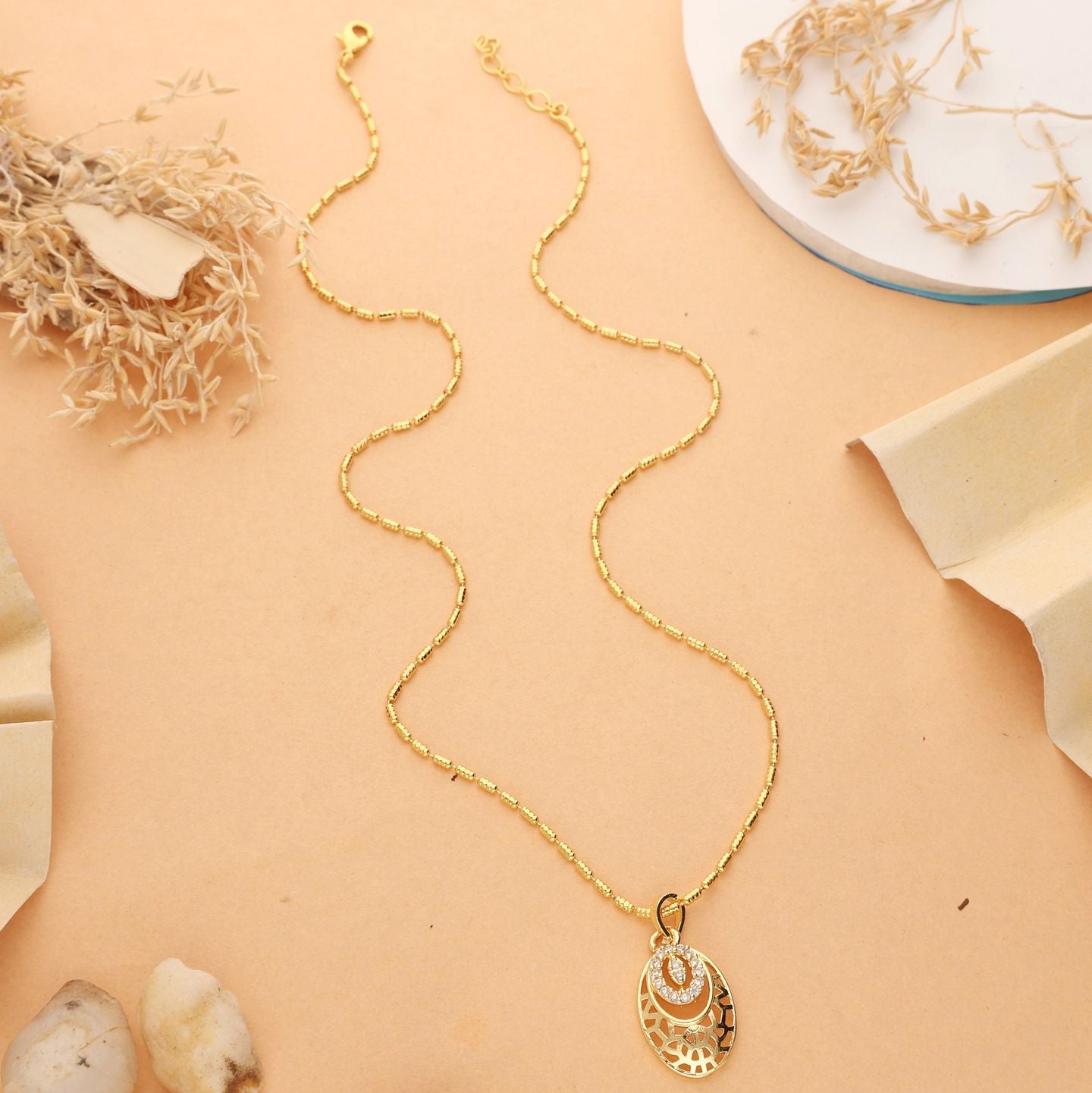 Svarni One Gram Gold Plated Chain Pendant