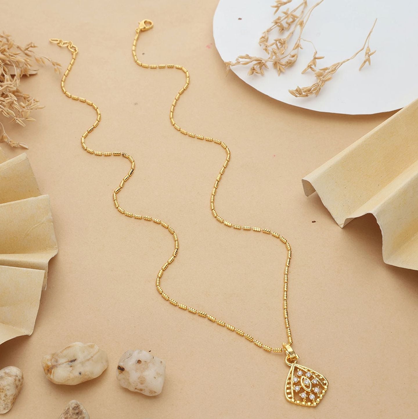 Hridayi One Gram Gold Plated Chain Pendant