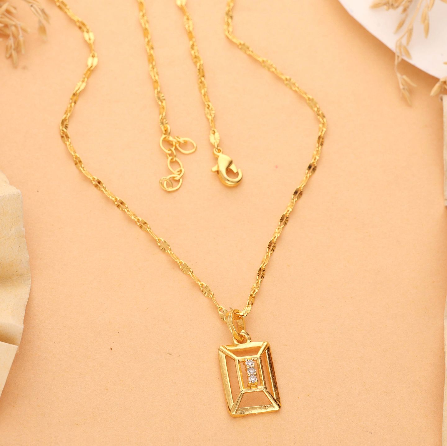 Parvya One Gram Gold Plated Chain Pendant