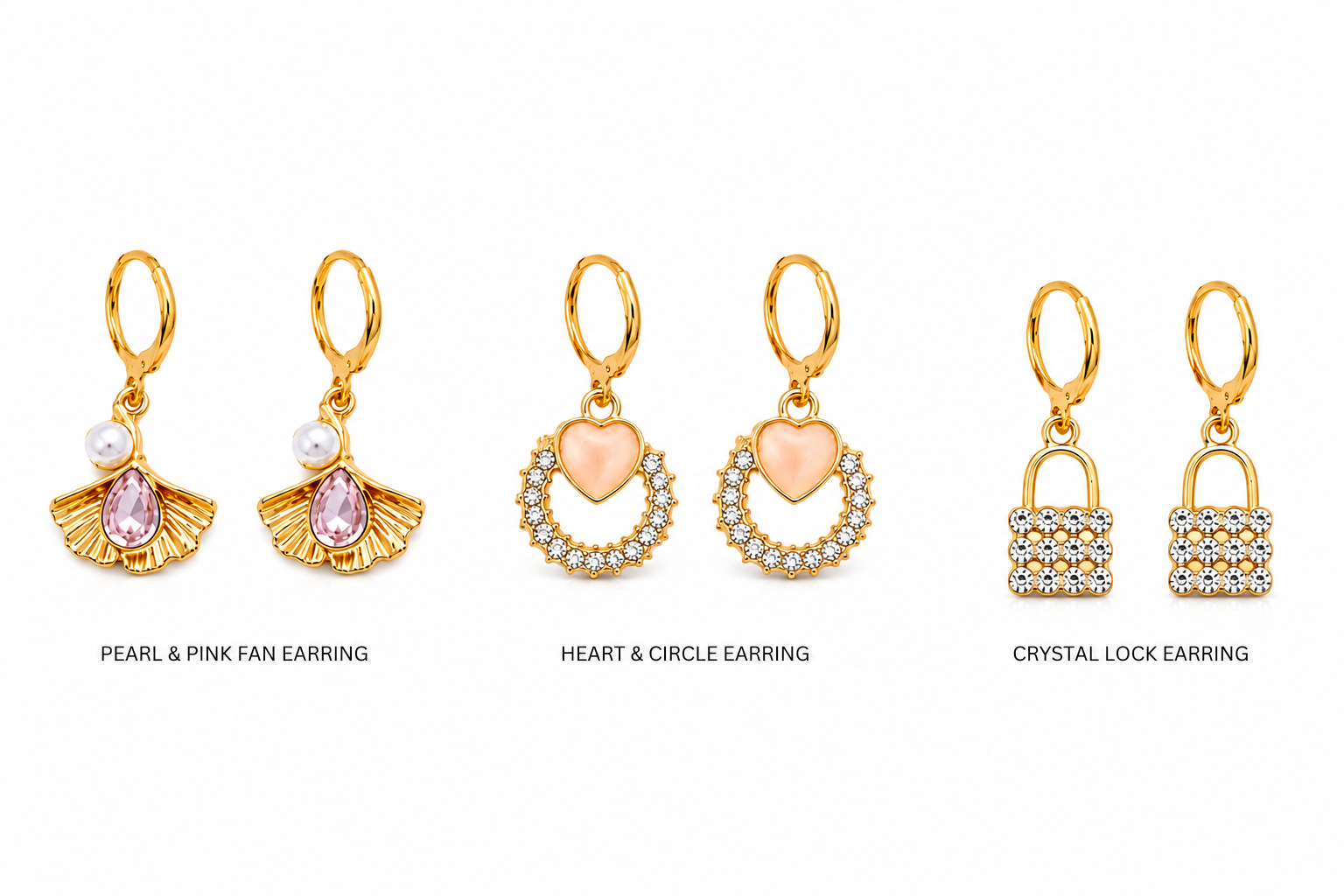 Lakshri Golden Charm Trio Earring Combo