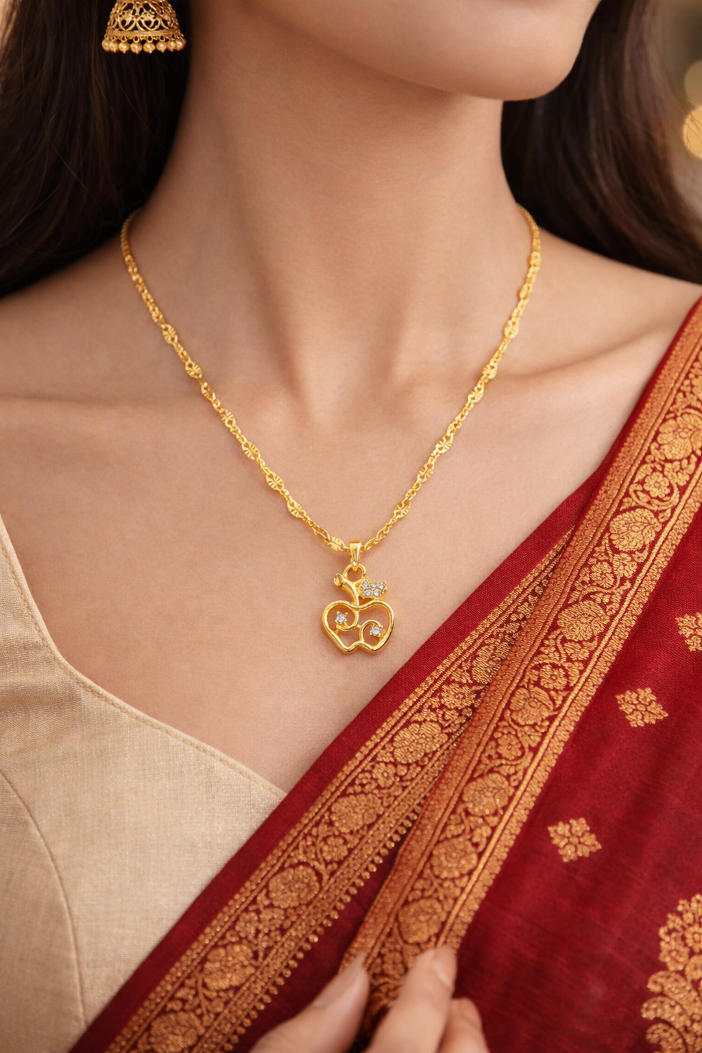 Raaya One Gram Gold Plated Chain Pendant