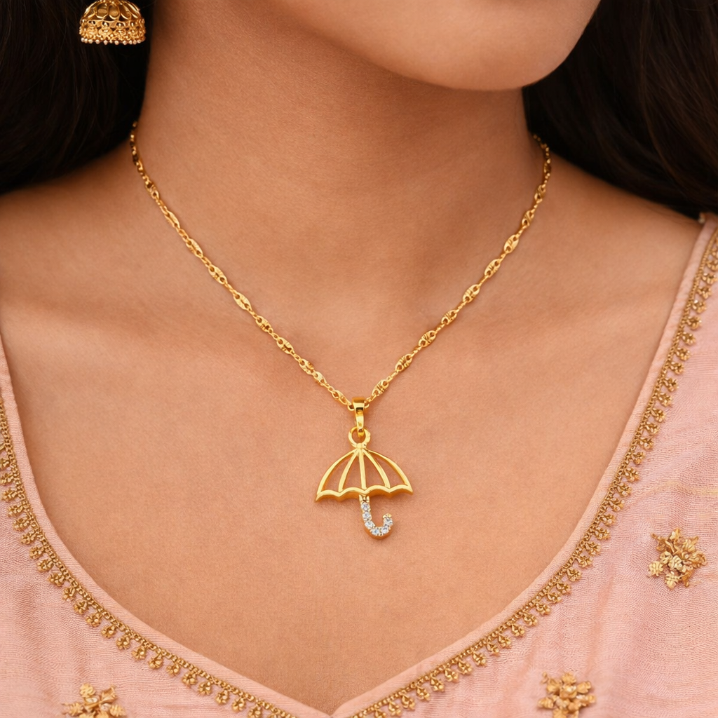 Jyotsvi One Gram Gold Plated Chain Pendant