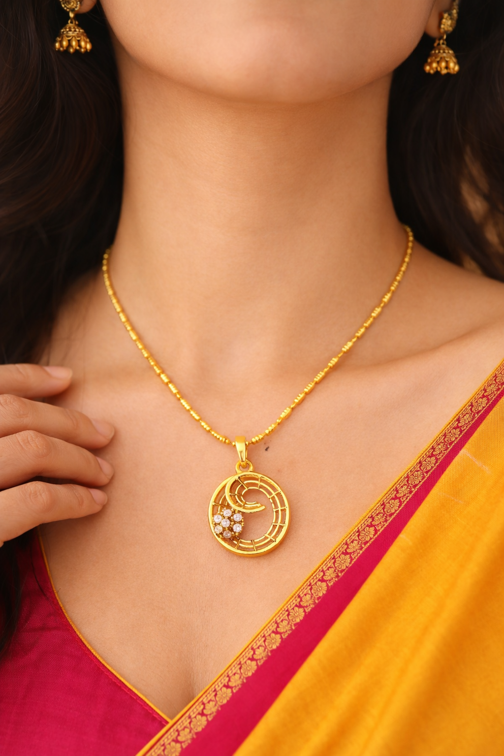 Indrija One Gram Gold Plated Chain Pendant