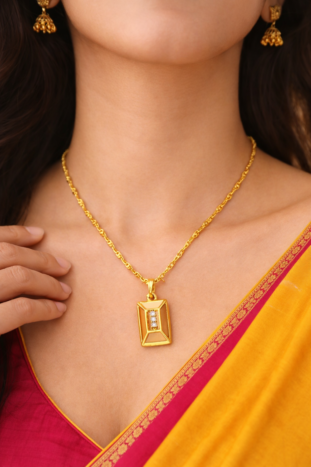 Parvya One Gram Gold Plated Chain Pendant