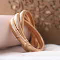 Elegant Gold-Toned Spiral Bangle Set