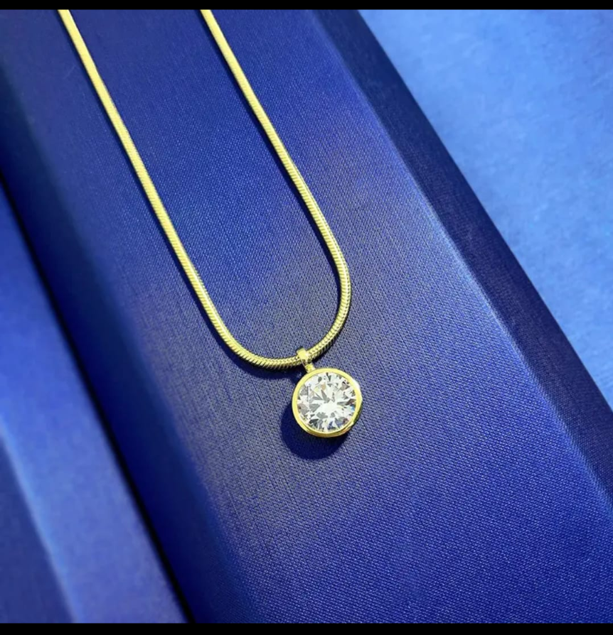 Minimalist Solitaire Crystal Pendant Necklace