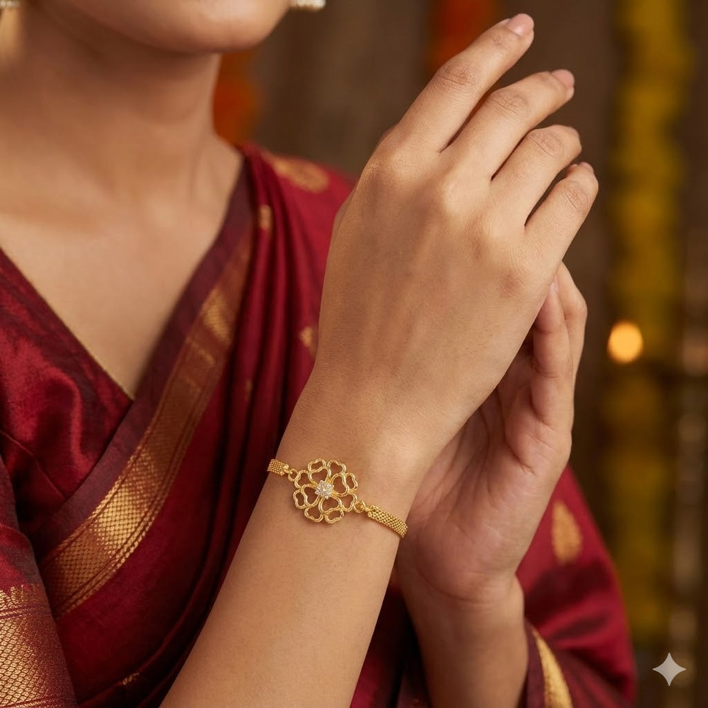 Lavanya One Gram Gold Plated Adjustable Bracelet for Women & Girls